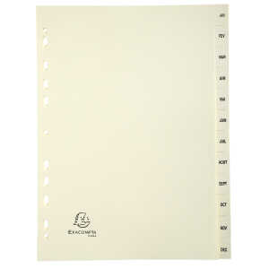 Exacompta Register Karton A4 12-teilig JanDez