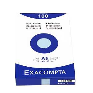 Exacompta Karteikarten A5 blanco blau 100St