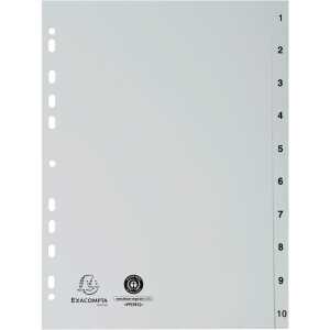 Exacompta Register A4 recycelt PP 1-10 tlg grau