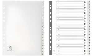 Exacompta Register A4 recycelt PP 1-20 tlg Grau