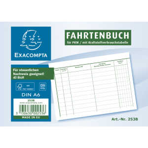 Exacompta Fahrtenbuch A6 Quer 40 Blatt