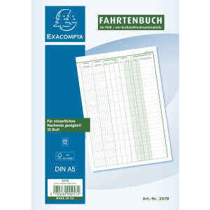 Exacompta Fahrtenbuch A5 32 Blatt