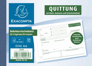 Quittungen A6 Quer 2x50 Blatt m. Nr