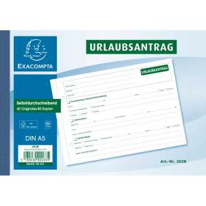 Urlaubsantrag A5 Quer 2x40 Blatt