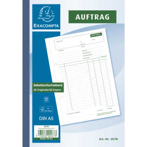 Exacompta Auftrag A5 2x40 Blatt