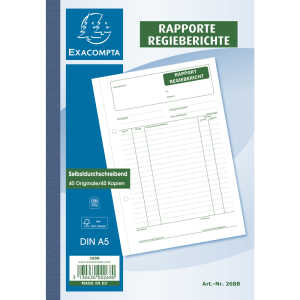 Exacompta Rapport Regiebericht A5 2x40 Blatt