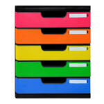 Schubladenbox MODULO 5 Schubladen A4+ schwarz Schublade:...