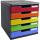 Schubladenbox MODULO 5 Schubladen A4+ schwarz Schublade: mehrfarbig