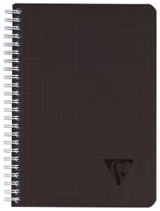 Doppelspiralbuch A5, 90 Blatt kariert, schwarzer Einband