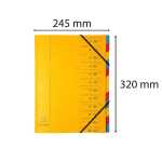 Ordungsmappe 12-tlg A4 GELB