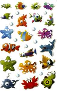 Maildor Stickers Cooky Meertiere 7,5x12 1Bg