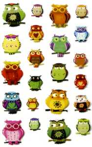 Maildor Stickers Cooky Eulen 7,5x12 1Bg