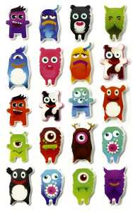 Maildor Stickers Cooky Monsters 7,5x12 1Bg