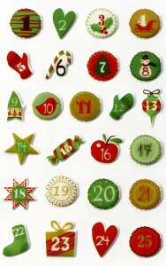 Maildor Stickers Cooky Adventzahlen 7,5x12 1Bg