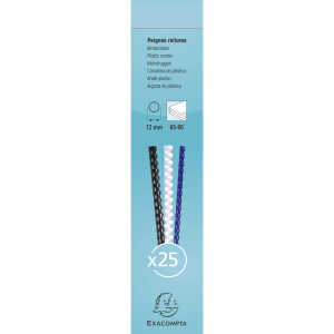 Exacompta 25 plast. binderücken 12mm A4 schw.