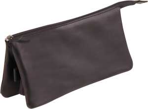 Clairefontaine Schlamperm Leder fl 3 Fächer sw