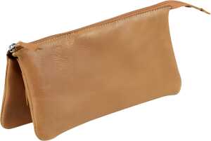 Clairefontaine Schlamperm Leder fl 3 Fächer Natur