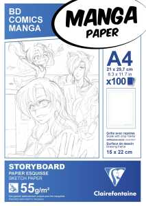 Manga Block Storyboard A4 100Bl 55g