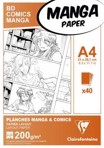 Clairefontaine Manga Etui BD/Comic A4 40Bl O 200g