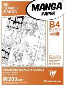 Clairefontaine Manga Etui BDComic B4 40Bl GS 200g