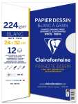 Clairefontaine Zeichenpapier Körn 24x32 224g 12Bl+3Bl