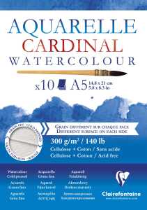 Clairefontaine Aquarellblock Cardinal A5 300g 10Bl