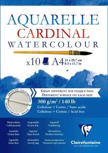 Clairefontaine Aquarellblock Cardinal A4 300g 10Bl
