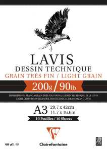 Clairefontaine Lavis 200g A3 Block 10Bl.