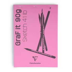 Clairefontaine Skizzenblock Graf It A6 90g 80Bl pink