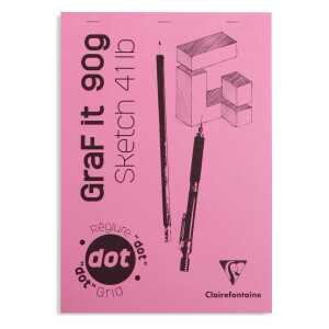 Clairefontaine Skizzenblock Dot Grid A4 90g 80Bl pink