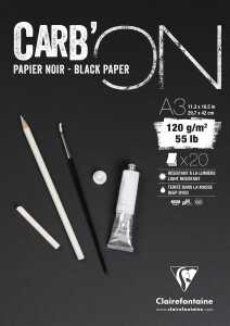 Clairefontaine CarbOn A3 Schwarz 120g 20Bl