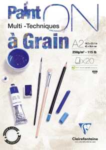 Clairefontaine PaintOn gekörnt A2 20Bl 250g weiß