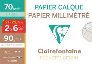 Clairefontaine Etui A4 12Bt 6Transp 70g+6Bl milii