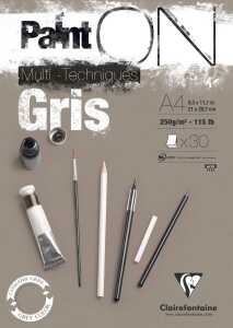 Clairefontaine PaintOn gr Fgekörnt A4 250g 30Bl