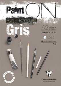 Clairefontaine PaintOn gr Fgekörnt A2 30Bl 250g