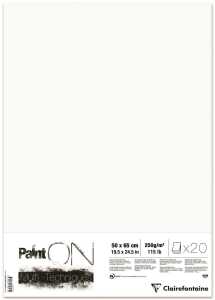 Clairefontaine PaintOn weiß 50x65 250g 20Bl
