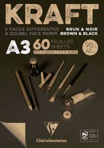 Clairefontaine Block A3 60Bl Kraft br/sw 90g