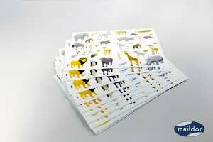 Mimi Stick, Packung mit 12 Stickerbogen 21x16 cm, Savanne