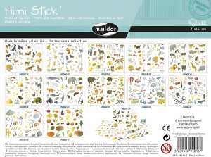 Mimi Stick, Packung mit 12 Stickerbogen 21x16 cm, Obst und Gemüse