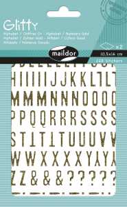 Clairefontaine Glitty A6 Buchstaben&Zahlen gold 2Bg