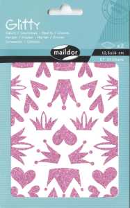 Clairefontaine Glitty A6 Herz&Krone rosa 2Bg