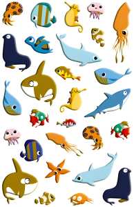 Maildor Puffy Sticker Aquarium 10,5x16 1Bg