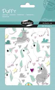 Maildor Puffy Sticker Einhorn 10,5x16 1Bg