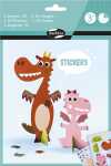 Maildor 2x 3D-Drache mit 3 Stickerbogen