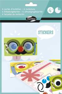 Maildor 6 Einladungskarten, 3 Stickerbogen