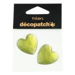 Clairefontaine Pack mit 2 Herzen 3cm - Grün