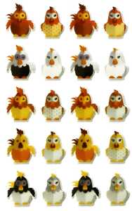 Maildor Stickers Cooky Hühner 7,5x12 1Bg