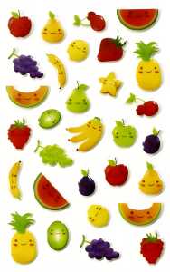 Maildor Stickers Cooky Kawaï Früchte 7,5x12 1Bg