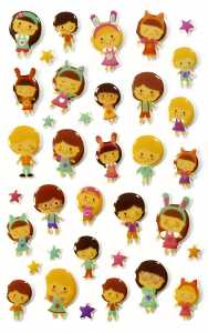 Maildor Stickers Cooky Kawai Puppen 7,5x12 1Bg