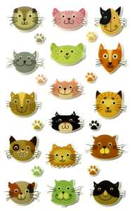 Maildor Stickers Cooky Katzenköpfe 7,5x12 1Bg